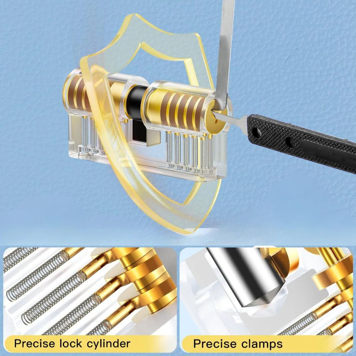 21-Piece Advanced Lock Pick Set Lockpick Kit - Includes 1 Practice Locks & 2 Keys